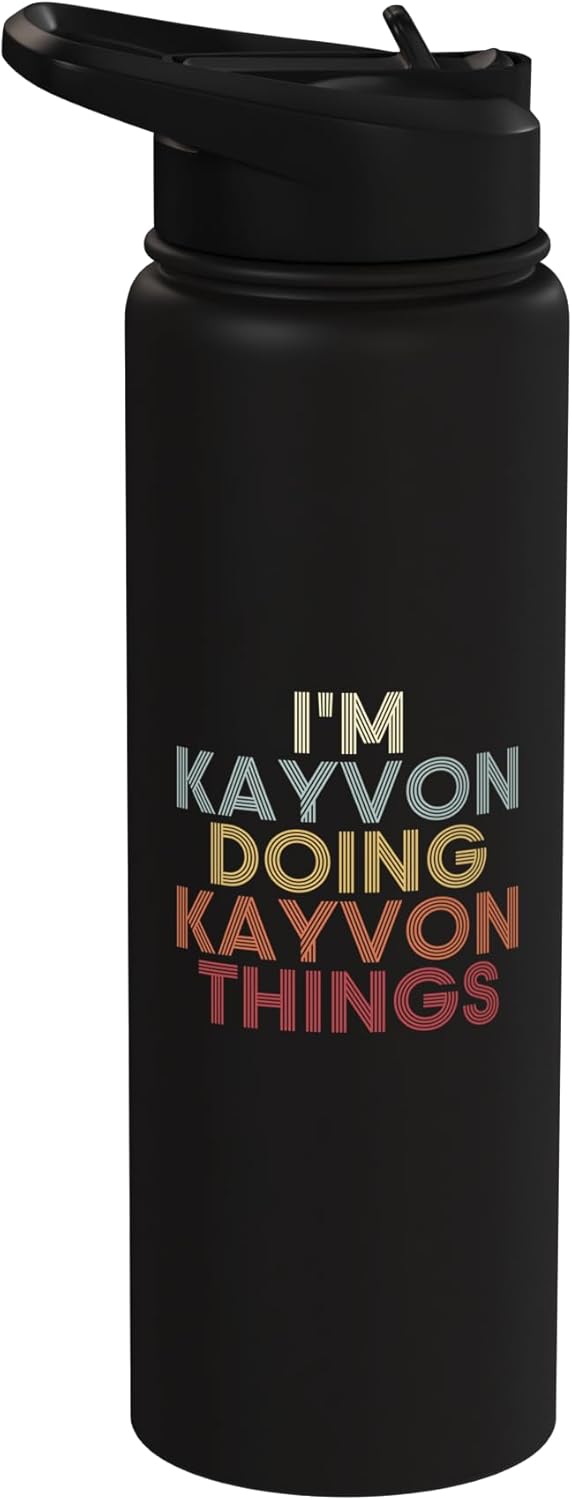 Kayvon Name Kayvon Personalized Name First Given Stainless Steel Insulated Water Bottle