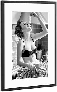 artboxONE Poster mit Rahmen Schwarz (Metallic) 30x20 cm Spaghetti Lover von AB1 Edition - gerahmtes Poster
