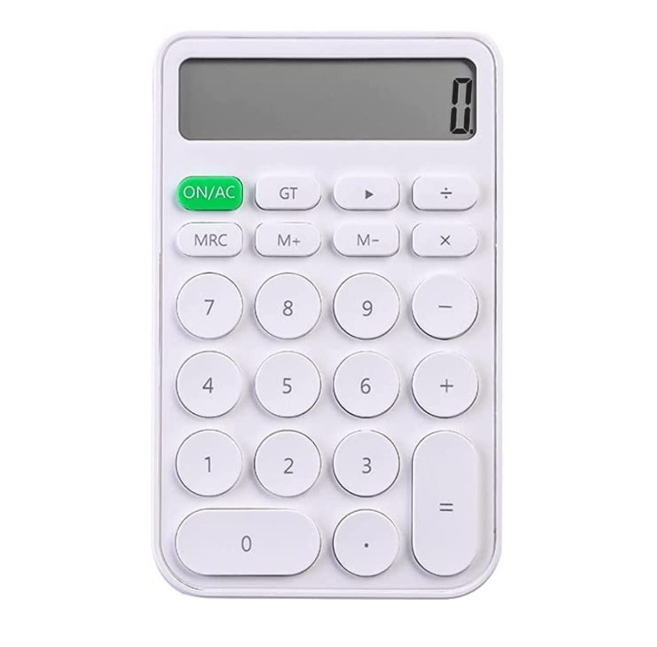 Calcolatrice per Ufficio 12-Bit con Display Calcolatrice Funzione Standard Calcolatrice Elettronica Batteria Bottone Ufficio Scuola(White)