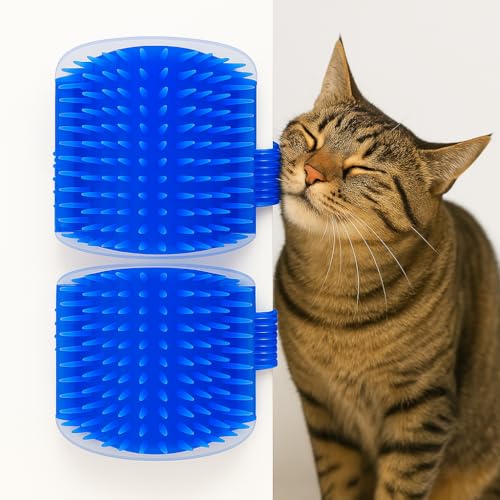 Kit 2 Brinquedos de Gato Coçador Roçador Escova Massageadora Com Catnip Para Quinas de Parede Sofá