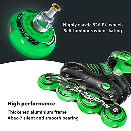 Papaison Adjustable Roller Blades Boys Ages 4-12, Inline Skates For Girls Kids With Full Light Up Wheels, Outdoor Illuminating Rollerblades For Children Teens Women #TOP3