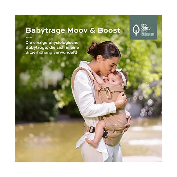 Babymoov Babytrage Moov & Boost Hazelnut beige - ergonomisch, für Babys und Kleinkinder, bis 20 kg – Bild 3