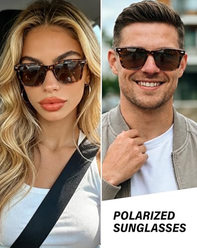 Image of Joopin Square Sunglasses Polarized UV Protection, Trendy Acetate Sun Glasses for Men Women Driving Beach