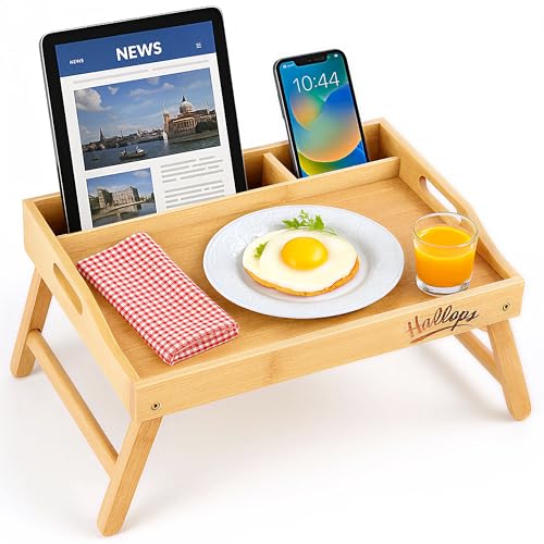 Hallops Adjustable Bed Tray with Dual Slots
