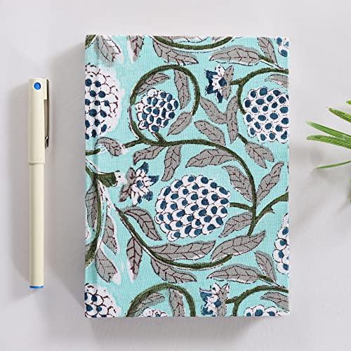 Image of Ravaiyaa - Attitude is everything Hand Block Printed Fabric Journal Handbound Notebook Gifts for Writers Recycled Paper Notebook Diary