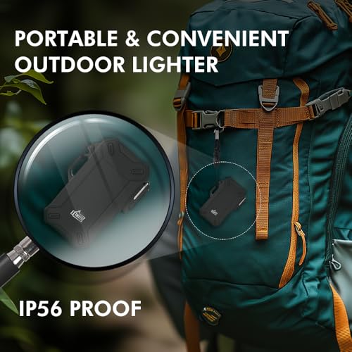 Dual Arc USB Rechargeable Electric Camp Lighter with Retractable Flexible Long Neck Waterproof Windproof Lighter for Outdoor, Grill and Candle (Black) - image 5
