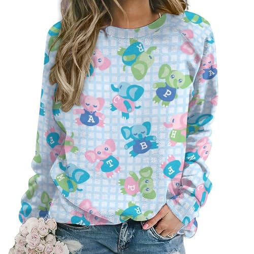 Cute Bee Flower Crewneck Sweatshirt for Women Long Sleeve Shirts Spring Fall Pullover Sweatshirt