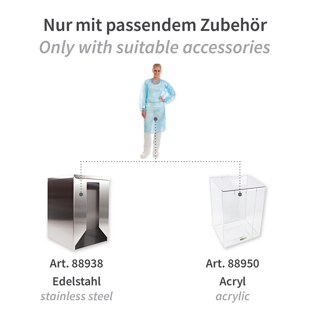 FRANZ MENSCH 100 Stück Hygostar Kittel Med mit Armgummi | PP, grün, L, L: 115cm, Umfang: 140cm, Karton, Einwegkittel, Einmalkittel, medizinische Kittel