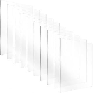 10 Pack of 8x10” Clear Acrylic Sheet/Plexiglass Sheet 0.040” Thick; Highly Versatile Clear Plexiglass Panels for Picture Frames, Cutting and Painting, Crafting Projects