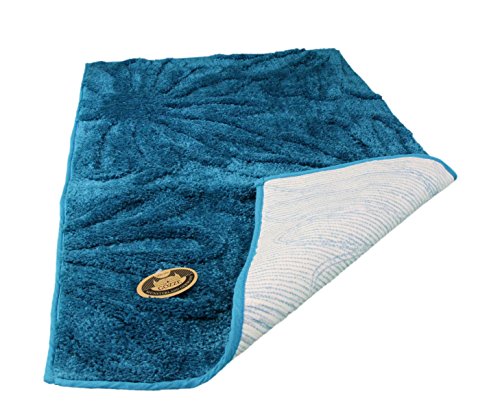Gözze Bath Mat Flower, Polyester-Microfibre, turquoise, 70 x 120