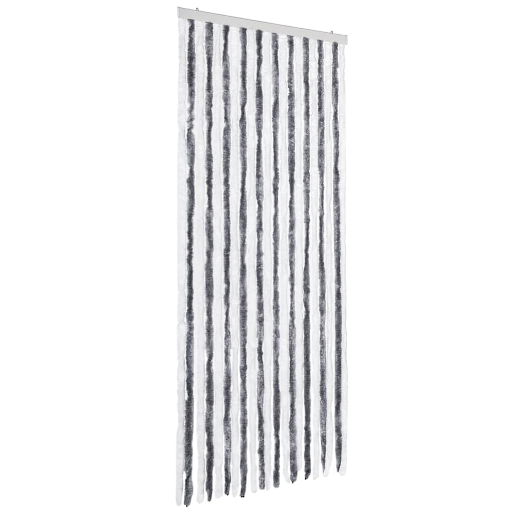 Moustiquaire chenille 90 x 220 cm gris et blanc