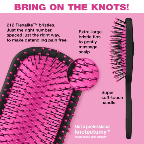 The Knot Dr. For Conair Hair Brush, Wet And Dry Detangler With Storage Case, Removes Knots And Tangles, For All Hair Types, Pink #TOP1