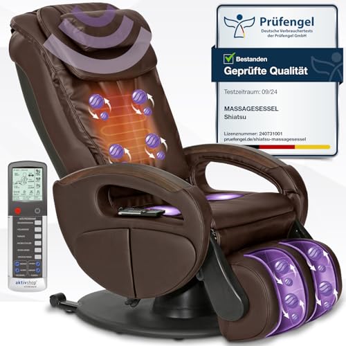 maxVitalis Shiatsu Massagesessel mit Wärmefunktion, Fernsehsessel rollbar,...