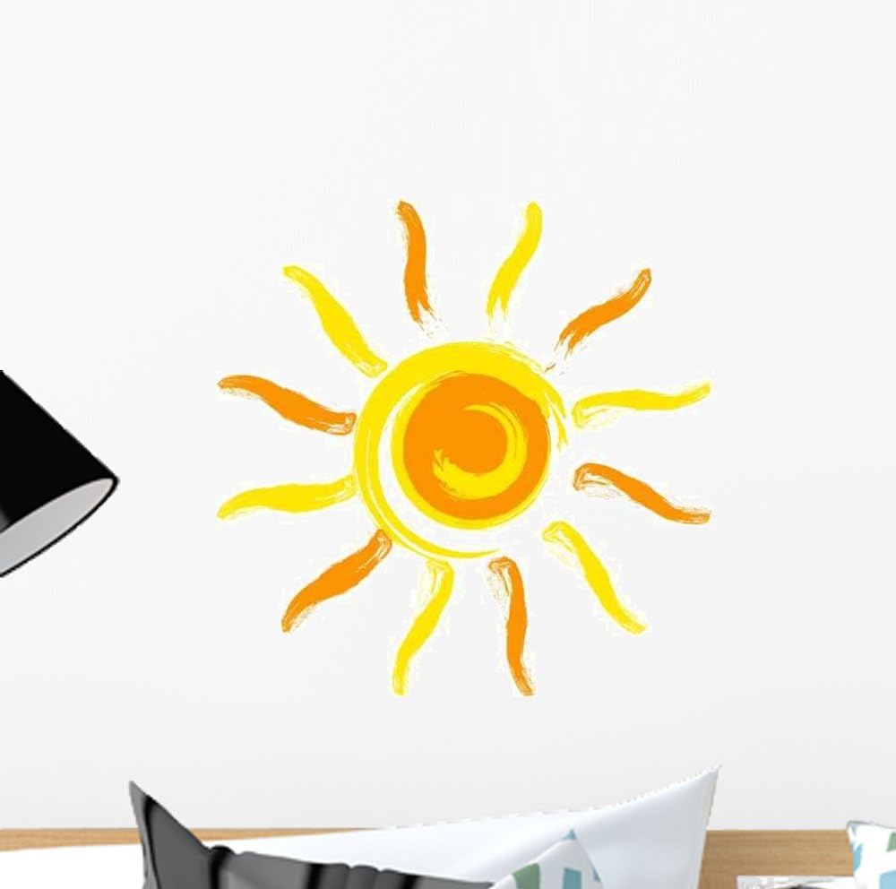 Wallmonkeys Vector Sun Wall Art Sticker Peel and Stick Graphic wm106263