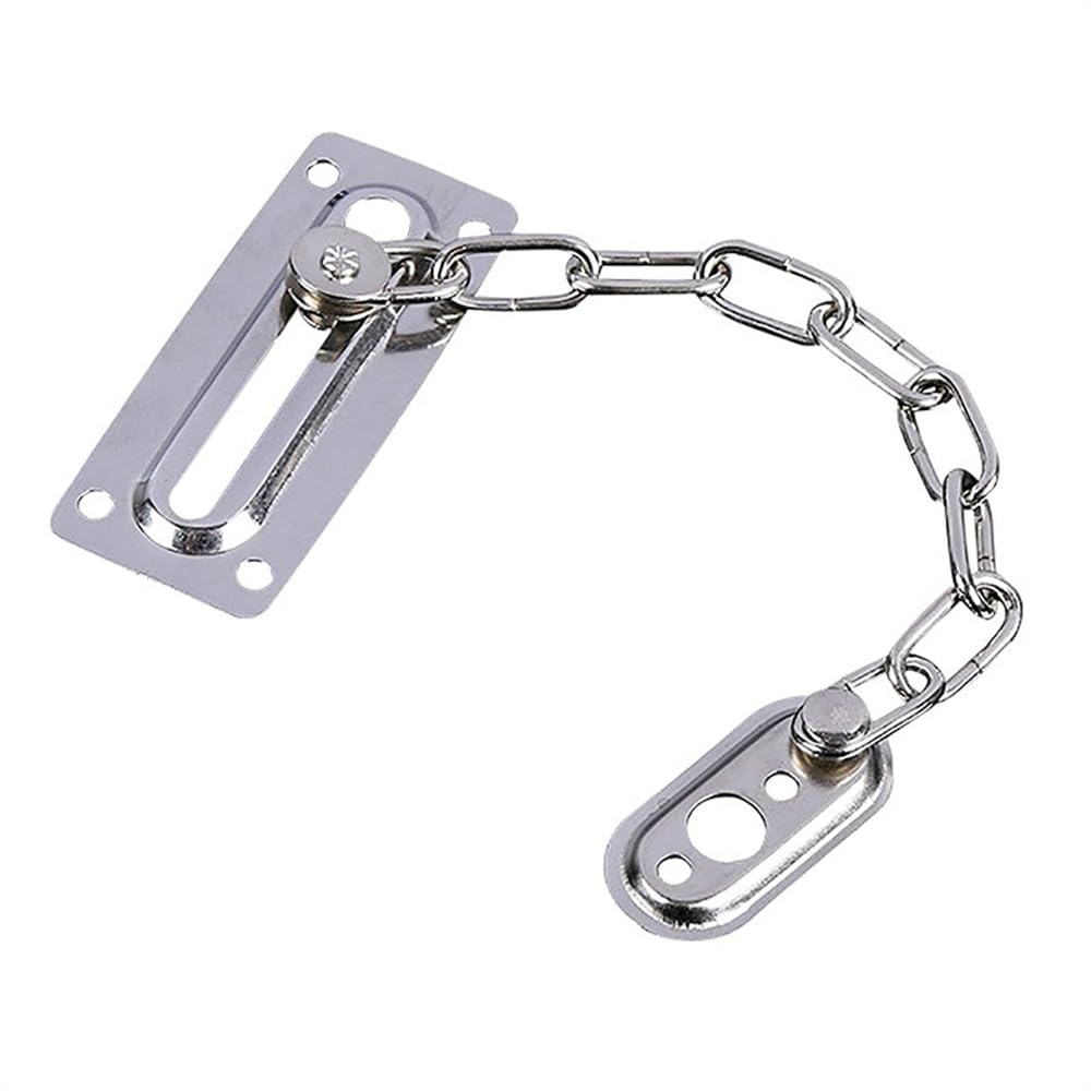 Lkfjnhepf 2 Door Chain 1 Pcs Chrome Chain Door Safety Guard Latch Security Peep Bolt Locks Cabinet Latches Diy Home Tools(2)