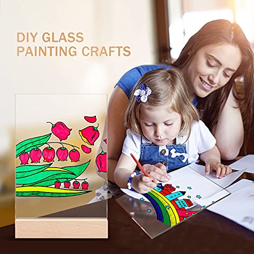 Acrylic Sheets With Wood Stands, Clear Acrylic Sign Blank For Crafts, Acrylic Table Numbers For Wedding Party, Acrylic Plaque With Holder 8 Pack 5X7 Inch #TOP5