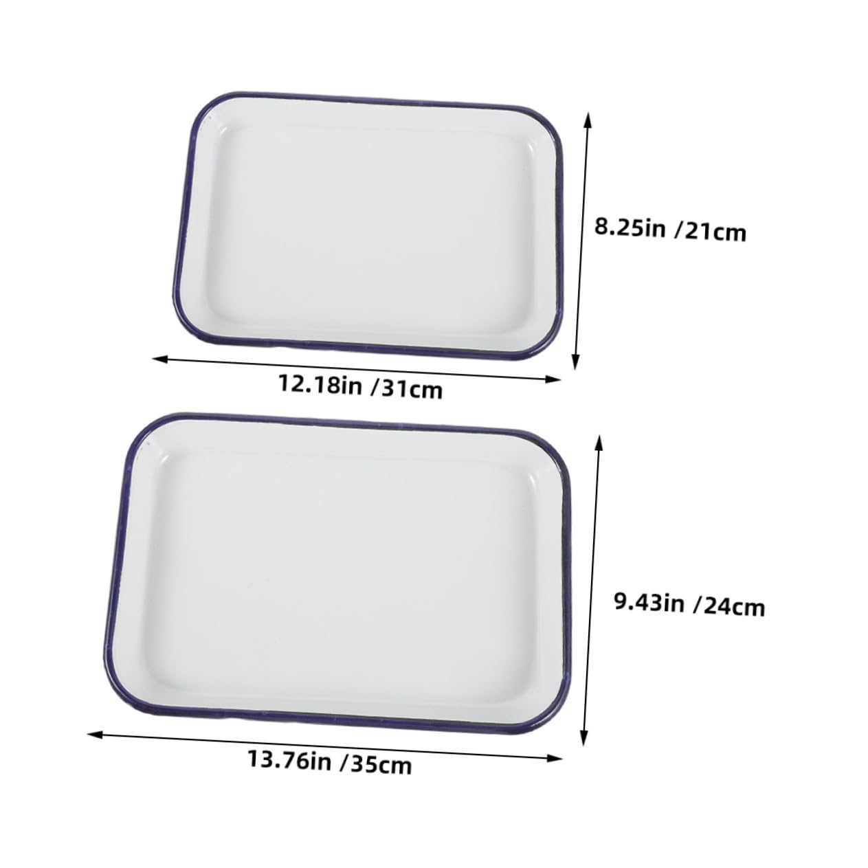 Bandejas Rectangulares Esmaltadas 20x30 Cm y 24x34 Cm Sartenes Para Horno Antiadherentes Duraderas Aptas Lavavajillas Para Hornear Asar Cocina Hogar 2 Piezas