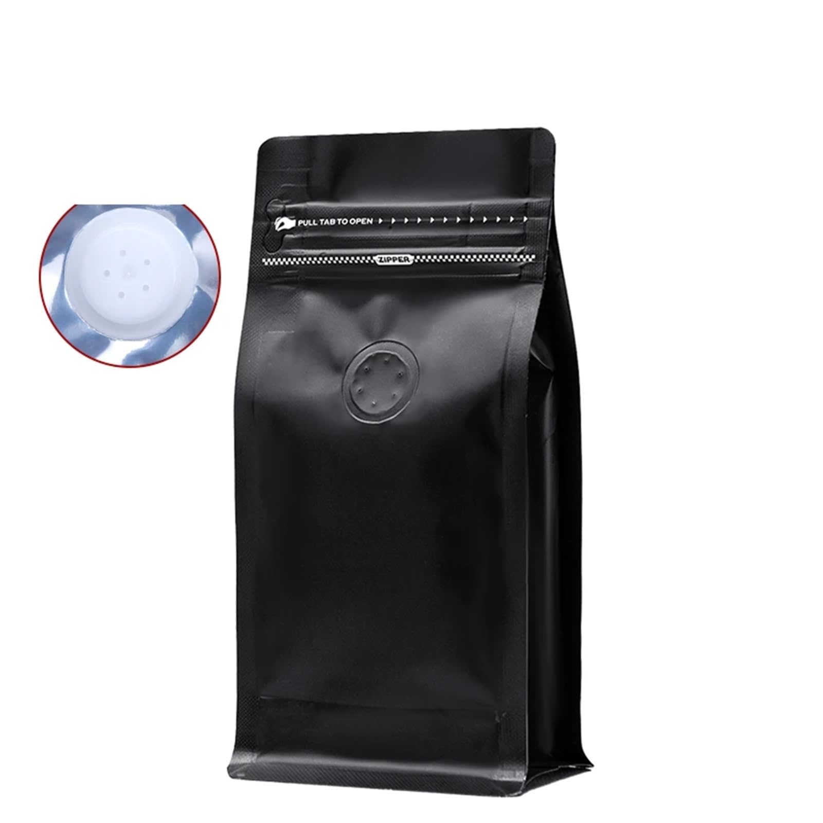 Torebki na kawę z zaworem 20 sztuk torba do pakowania z folii aluminiowej na fasolę żywność w proszku herbata orzechy przechowywanie hermetyczne woreczki | Schwarz,13x20x7cm