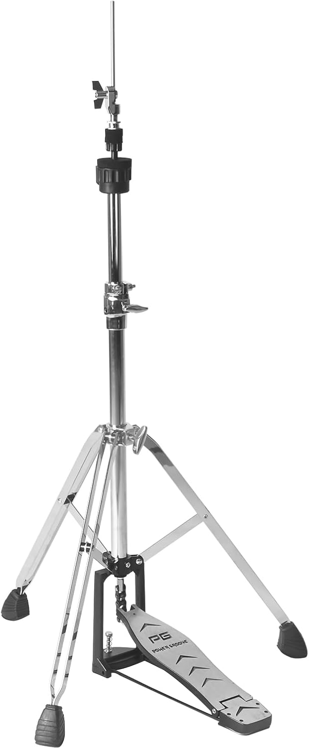 POWERGROOVE Hi-Hat Stand for Cymbals,Medium Weight Double Braced 3-Leg Adjustable Hi-Hat Cymbal Stand