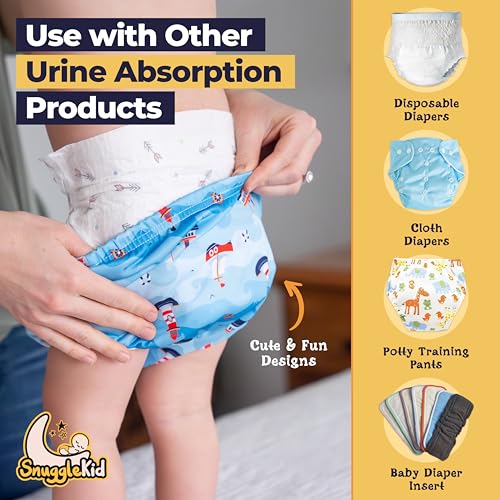 Waterproof Underwear Covers for Potty Training - Reusable - Swim Diaper - 6-Pack - Super-Soft Cloth Diaper Covers with Ultra-Thin TPU Inner Layer to Prevent Leaks - Toddler Boys' Size X-Large by Snugglekid - Image 3
