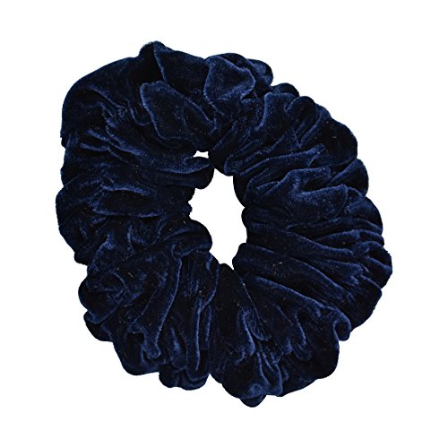 Motique Accessories Jumbo Velvet Scrunchie for Women, Navy Blue