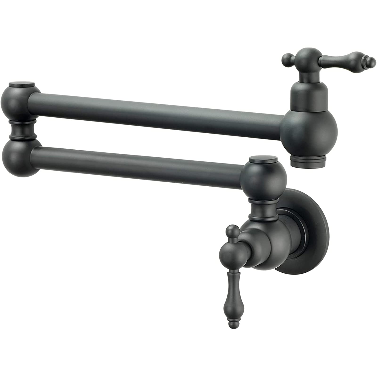 Yjyjy C Wall Mounted Brass Pot Filler Faucet With Double Joint Swing Arms 2 Handles Kitchen Old Water Faucet