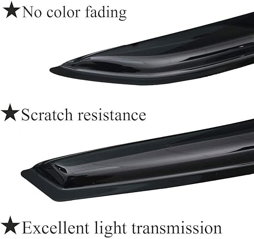 Miniatura 4 de Viseras de ventana, protectores de lluvia, deflectores de viento laterales para Ford 1997-2003 F150 1997-1999 F250 Light Duty SuperExtended Cab,