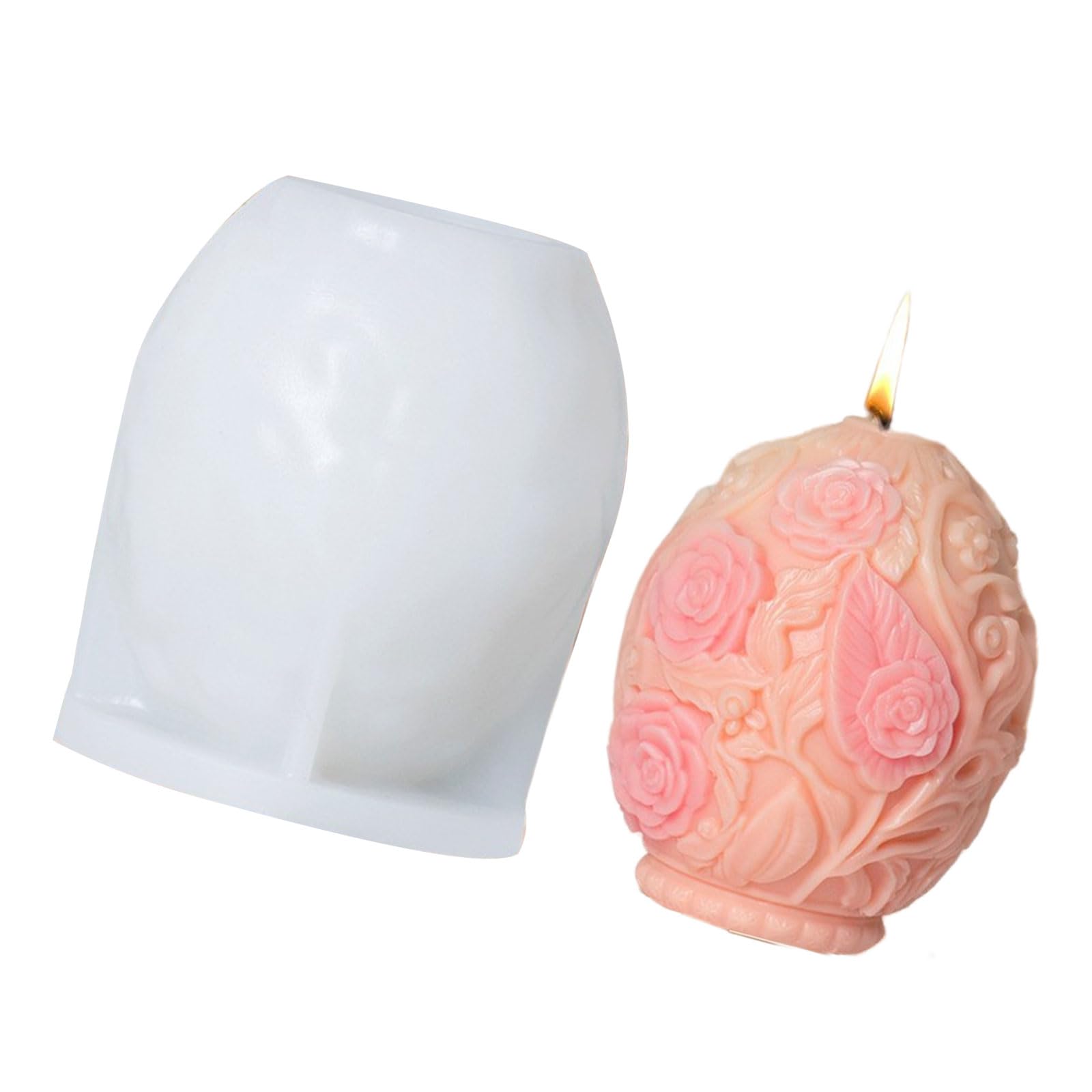 Yhplxyuus Silicone Molds Rose Flower Molds Epoxy Resin Castings Easters Relief Eggs Plasters Silicone Rose Flower
