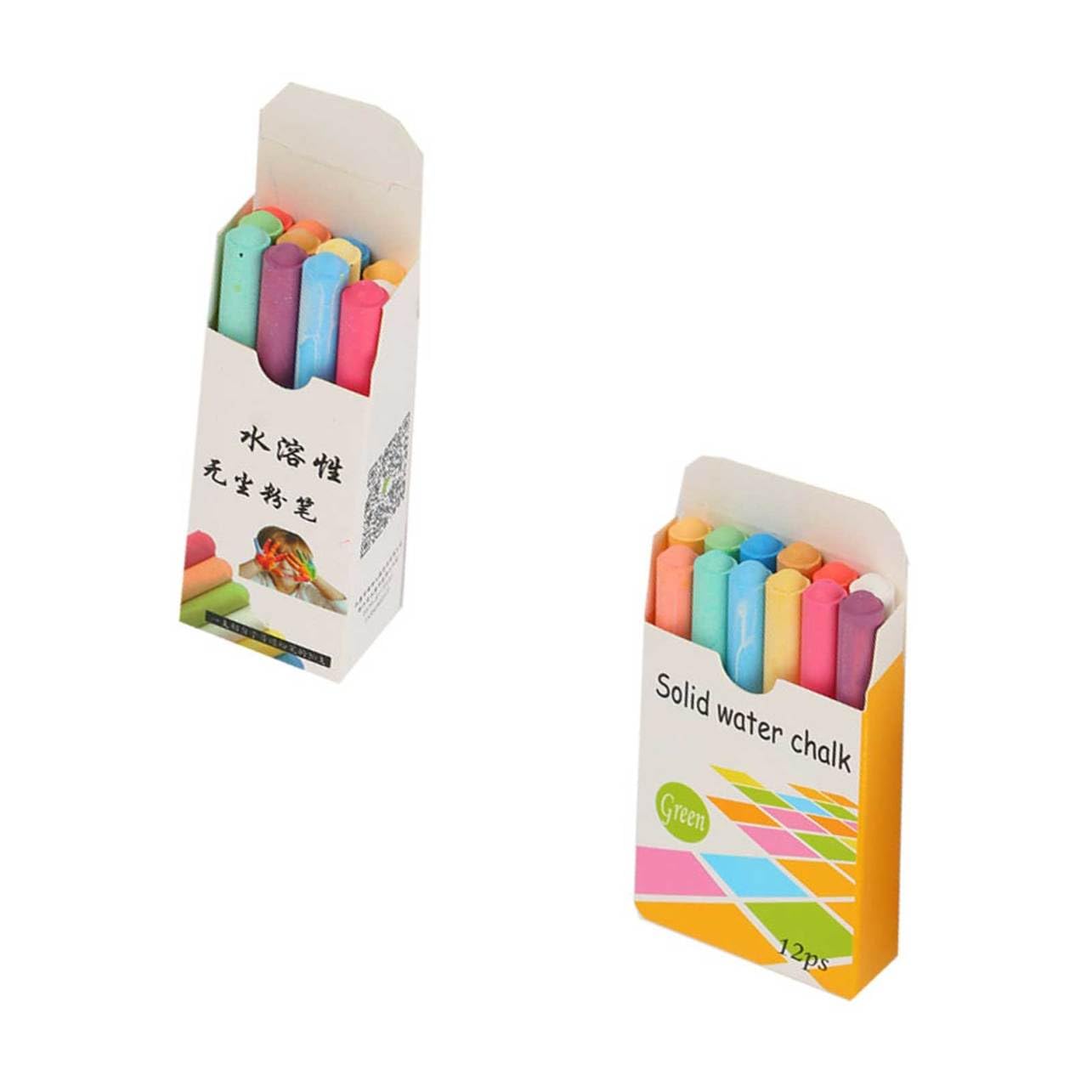 STOBOK 36piezas Tizas De Sin Polvo y Solubles Agua Para Pizarra Tizas Lavables y Seguras Para Dibujo y Escritura Clases y Manualidades