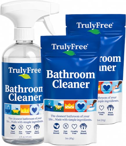 Truly Free Bathroom Cleaner Spray Kit - 16oz + 2 Fills, 3oz ea.