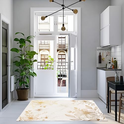 Tapis de salon lavable et antidérapant 160x230cm facile à nettoyer