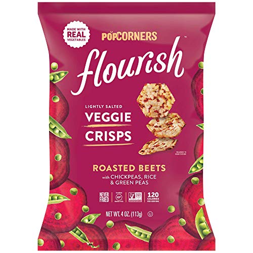 PopCorners Flourish Roasted Beets Veggie Crisps | Plant-Based Protein, Gluten Free Snacks |