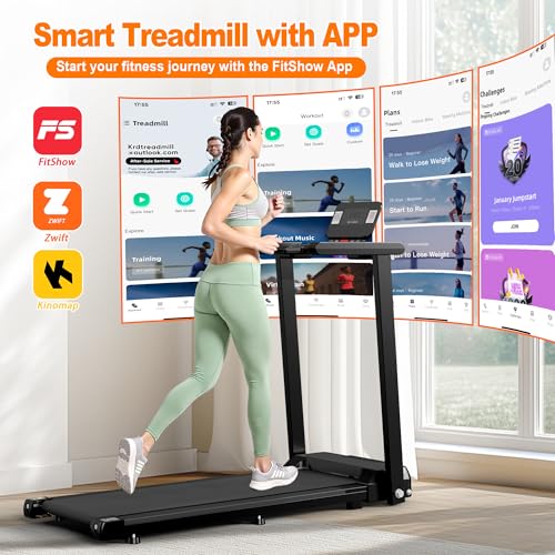 FYC Folding Treadmill with Handles, Treadmills for Home Small Spaces, 2.5HP Foldable Treadmills with LED Display, 300 LBS Capacity, Walking Pad Treadmill with Handle Bar - Image 3