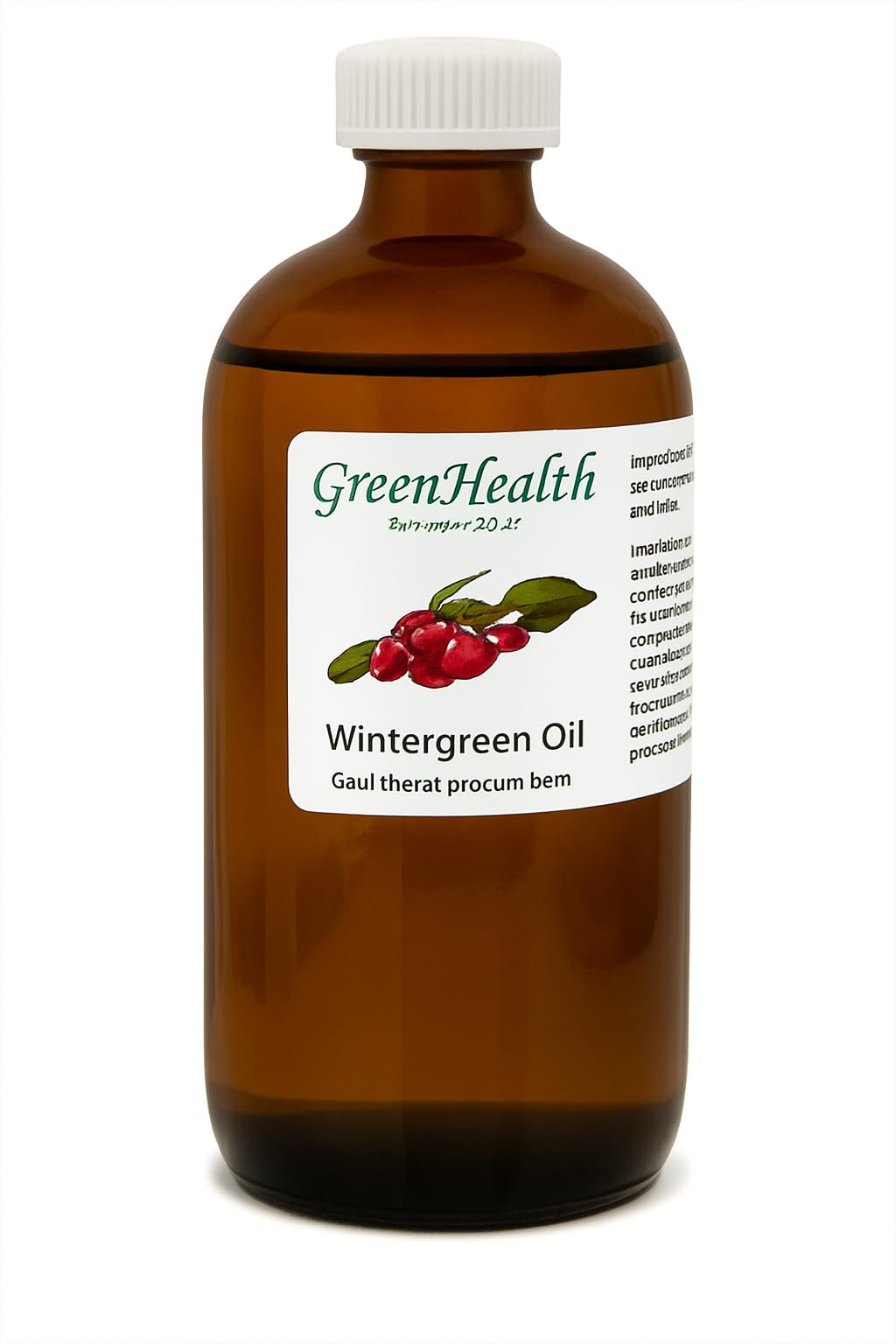 Wintergreen Essential Oil - 16 fl oz (473 ml) Amber Glass Bottle w/Child Resistant Cap - 100% Pure Essential Oil - GreenHealth