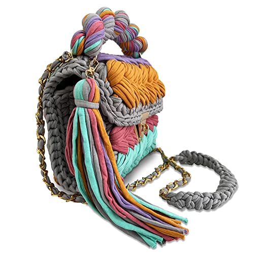 Image of Evening Clutch Bag for Women, Handmade Crochet Wedding Party Purse, Small Flap Formal Crossbody Handbag Evening Clutch