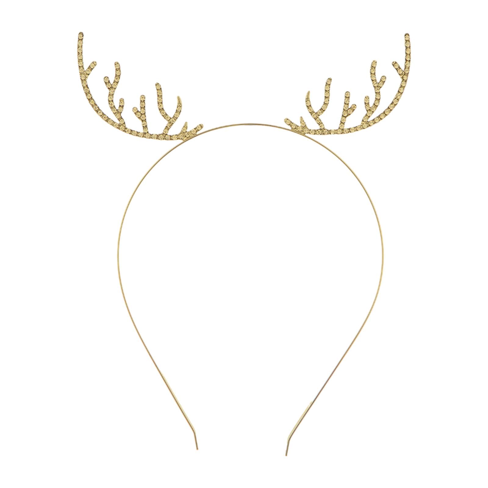 nivaa Christmas Rhinestone Headbands Hair Hoop for Girls Women Holiday Decorative Golden-picture-25