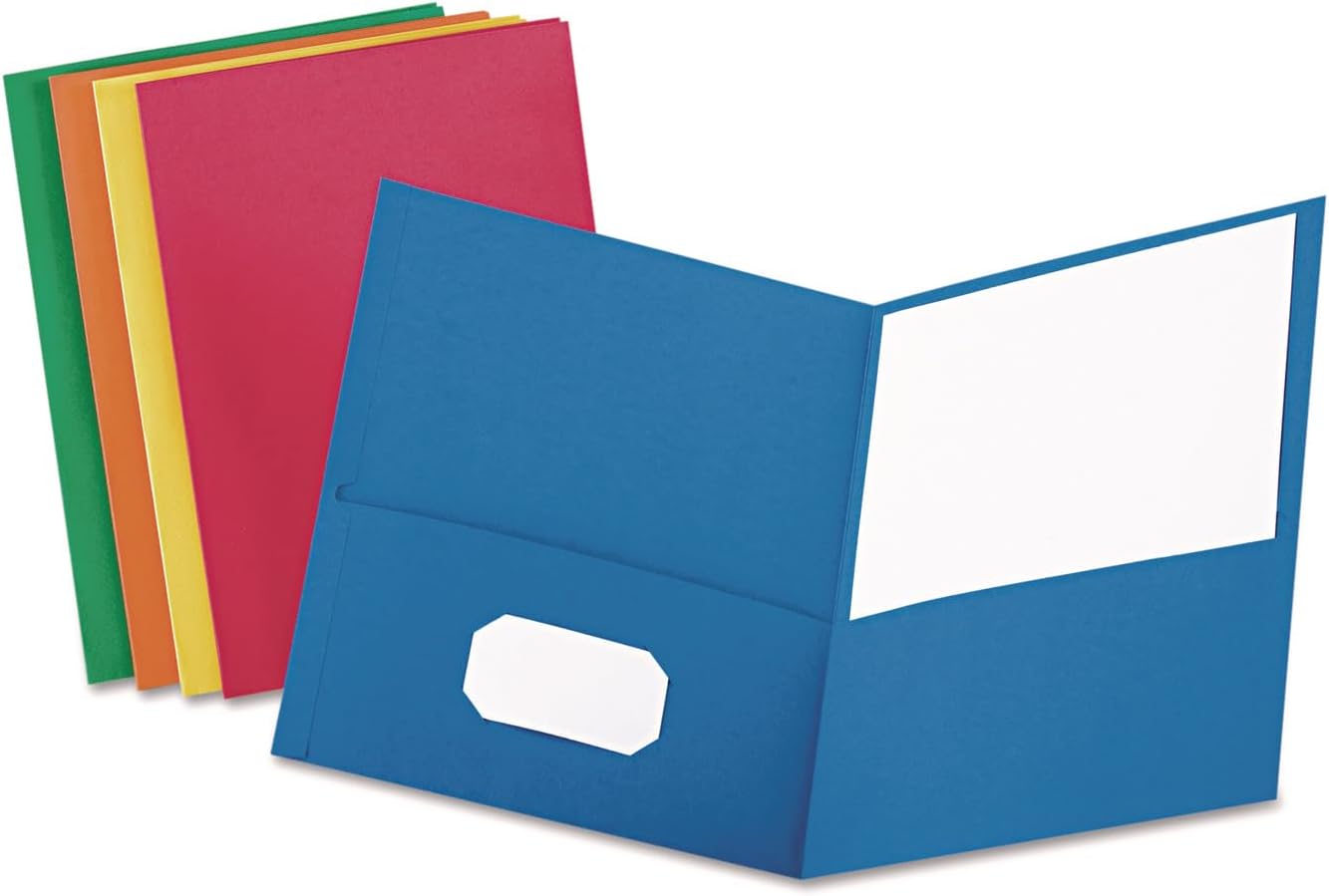 Oxford Twin Pocket Folders, Letter Size, Assorted Colors, 25 per Box (57511EE)
