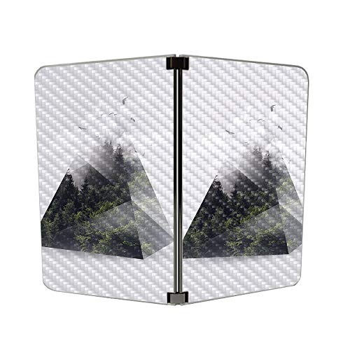 Image of MightySkins Carbon Fiber Skin for Microsoft Surface Duo - Forest Triangle | Protective, Durable Textured Carbon Fiber Finish | Easy to Apply | Made in The USA