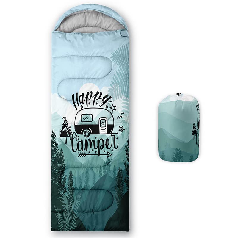 HOSIMA Sleeping Bags, Cold Weather Mummy Sleeping Bag for Adults Girls Boys Waterproof Men for Warm Camping Hiking Outdoor Travel Hunting with Compression Bags(SDW003)