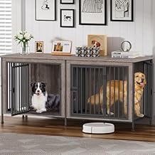 EasyCom Dog Crate Furniture for 1 or 2 Dogs, Heavy Duty Single/Double Dog Crates for Small/Medium/Large Dogs, Dog Kennel Fu