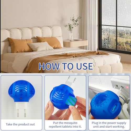 Mückenstecker Steckdose, 1 Anti Mücken Stecker + 30 Nachfüllpackung, Tragbare Elektrische Mückenschutz, für Schlafzimmer und Wohnzimmer