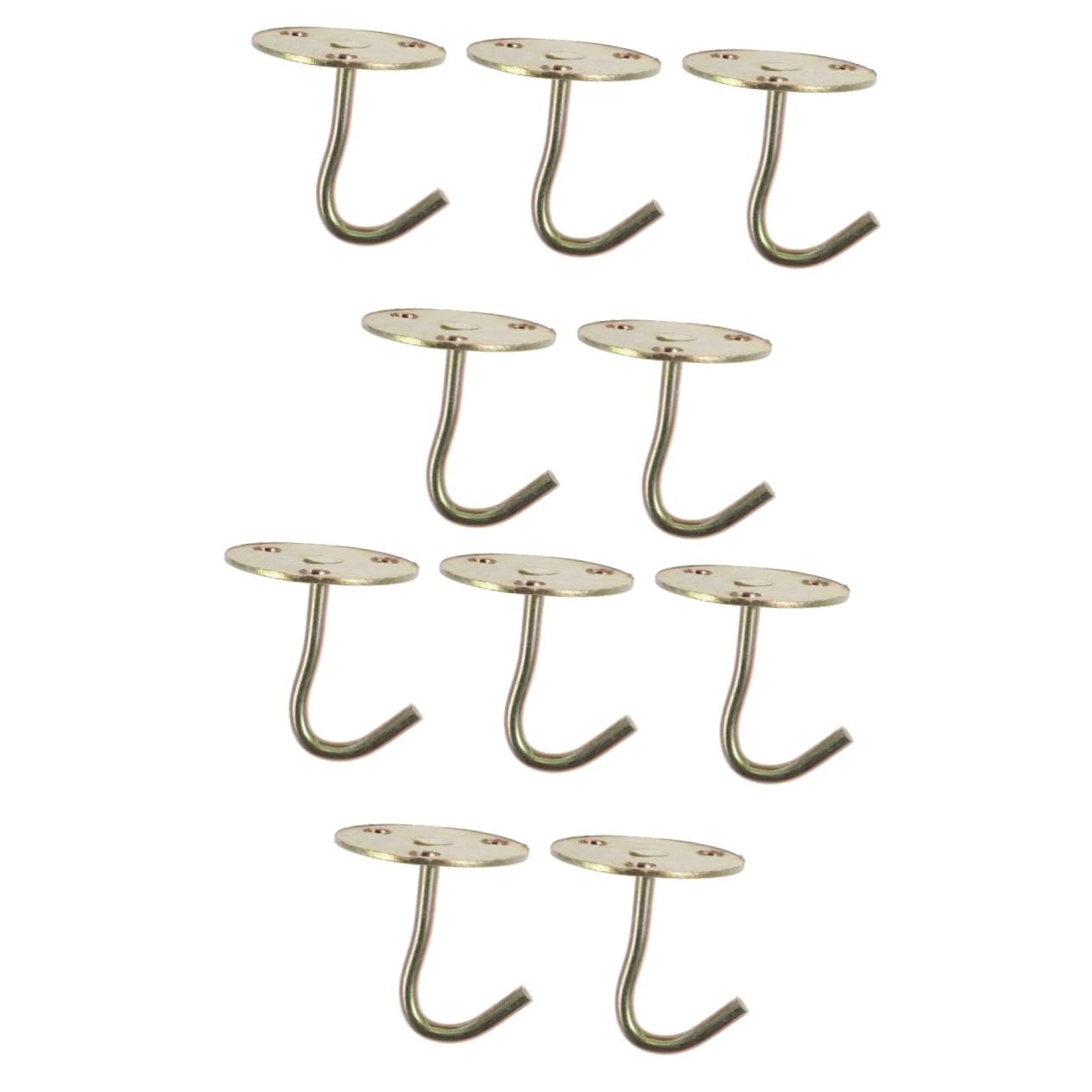 10 Crochet de Plafond en Fer Robuste pour Suspension de Plante et Luminaire
