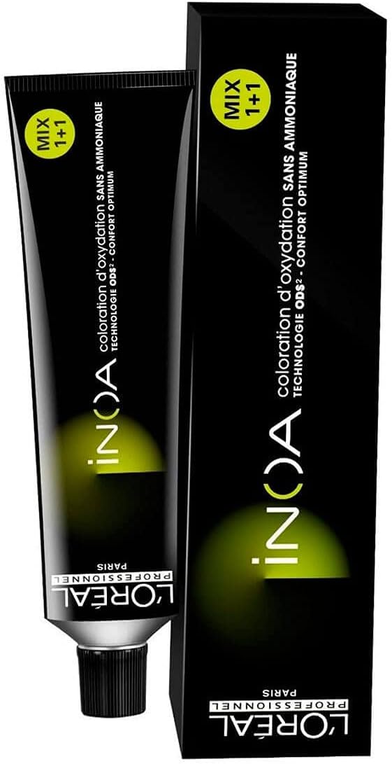 L'Oreal INOA 7.3 Mittelblond Gold Cream, 60 ml, Ammonia Free, Permanent Hair Color, High Coverage, Natural Looking, Bright & Luminous