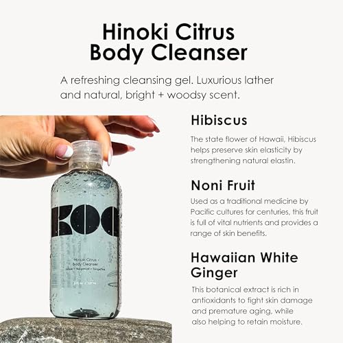 KOA Hinoki Citrus Shower Gel, Non-Drying Body Wash for Men and Women with White Ginger Gardenia Extracts, Skin Strengthening - Image 2