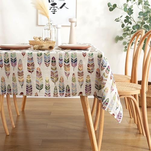 Nappe rectangulaire 140x200 KnSam en jacquard plume multicolore avec tissu polyester lavable - 3