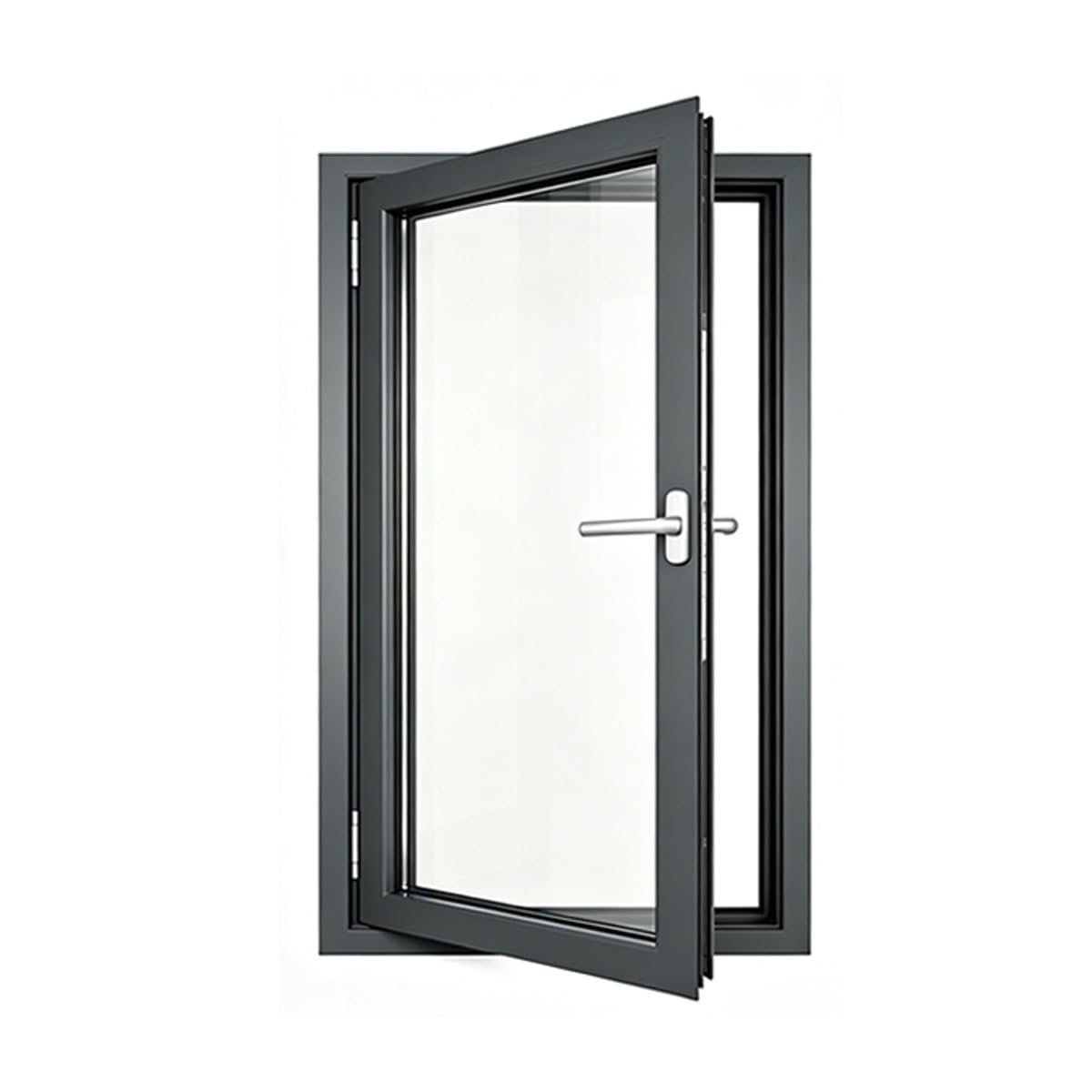 Ventana Abatible de Aluminio para Sótano, Cristal Resistente para Repuesto de Ventana Cobertizo, Buena Ventilación para Dormitorio, Baño y Cocina(R-OP Gray,18x12")