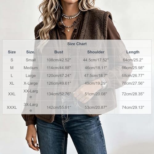 Womens Sherpa Fleece Vest Open Front Short Boxy Casual Winter Layering Top - image 5