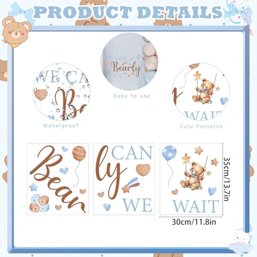 Vinilo Decorativo Bearly Wait Blue and Brown 13.7x11.8 in miniatura 2
