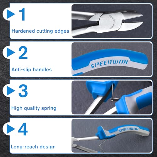 Image of SPEEDWOX Long Reach Diagonal Pliers 6 Inches Wire Cutting Pliers
