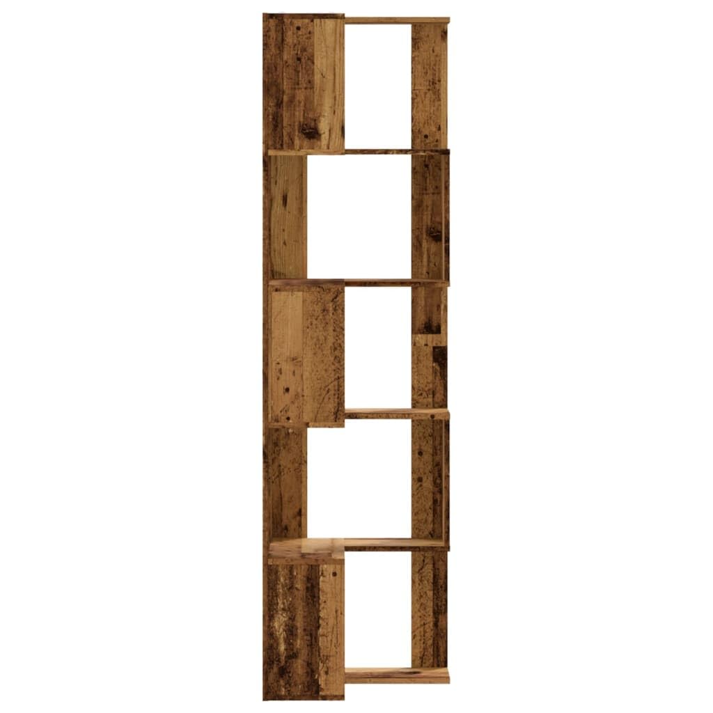 Generisch Eck-Bücherregal 5 Böden Altholz-Optik 50x50x179cm Holzwerkstoff,Möbel,Regalsysteme,Bücherregale Bücherschränke-852589
